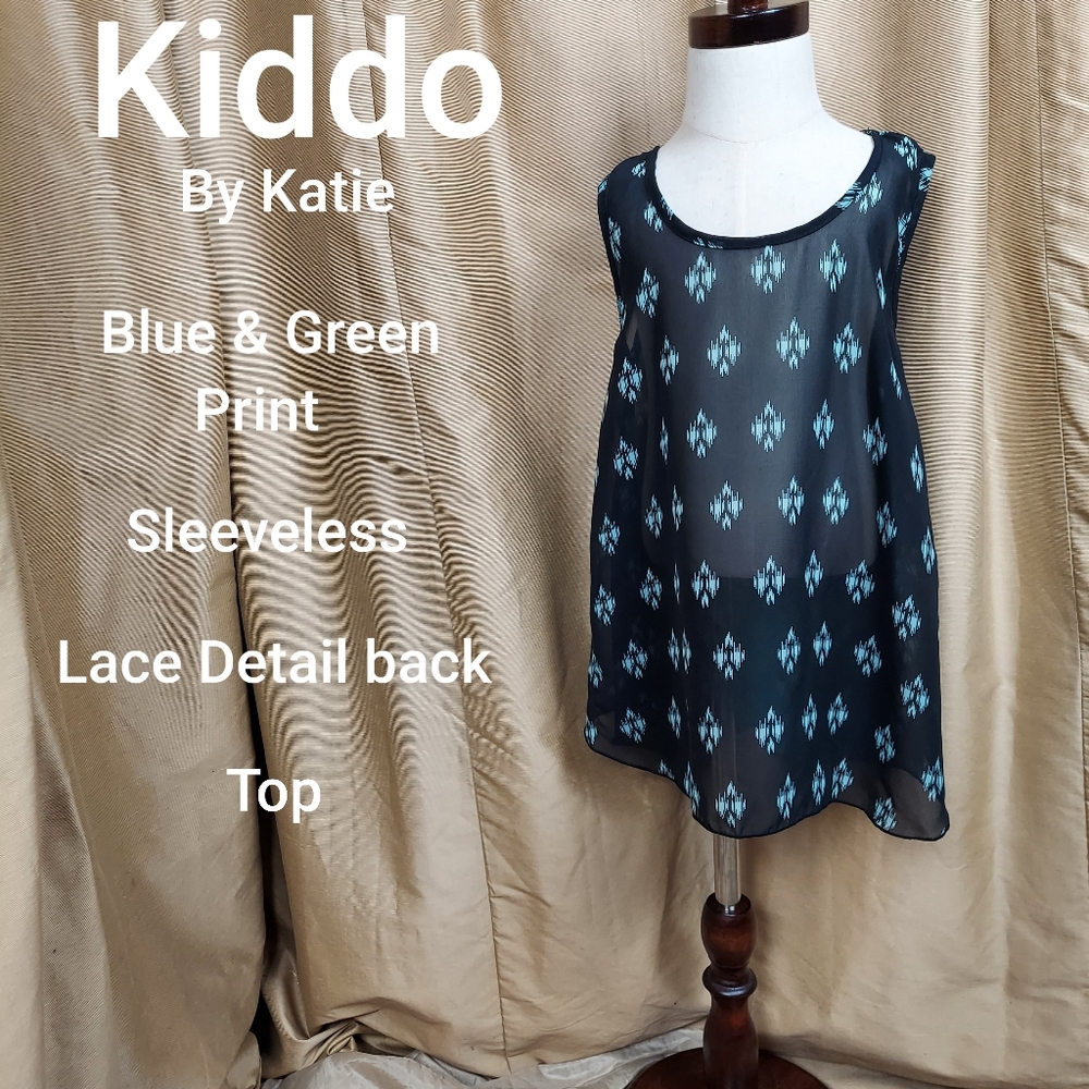 Kiddo by Katie blue print detail top size 10
